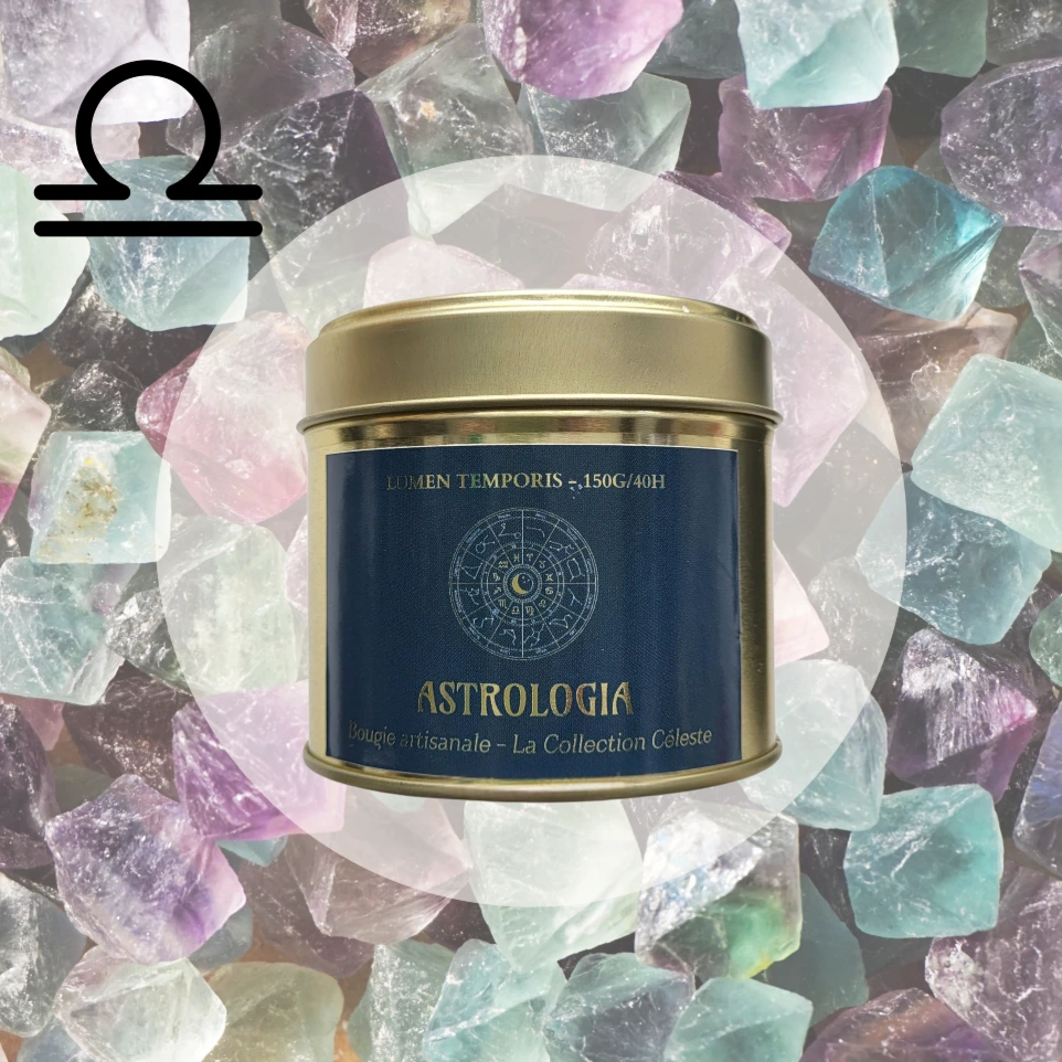 Bougie Astrologique Balance – Fluorine Multicolore • Harmonie, Clarté & Équilibre