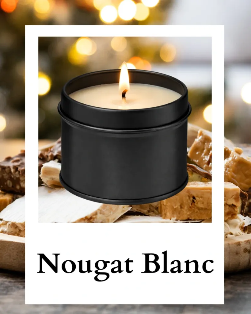 Nougat blanc – Bougie parfumée artisanale (70 grammes / ~18 heures de combustion)