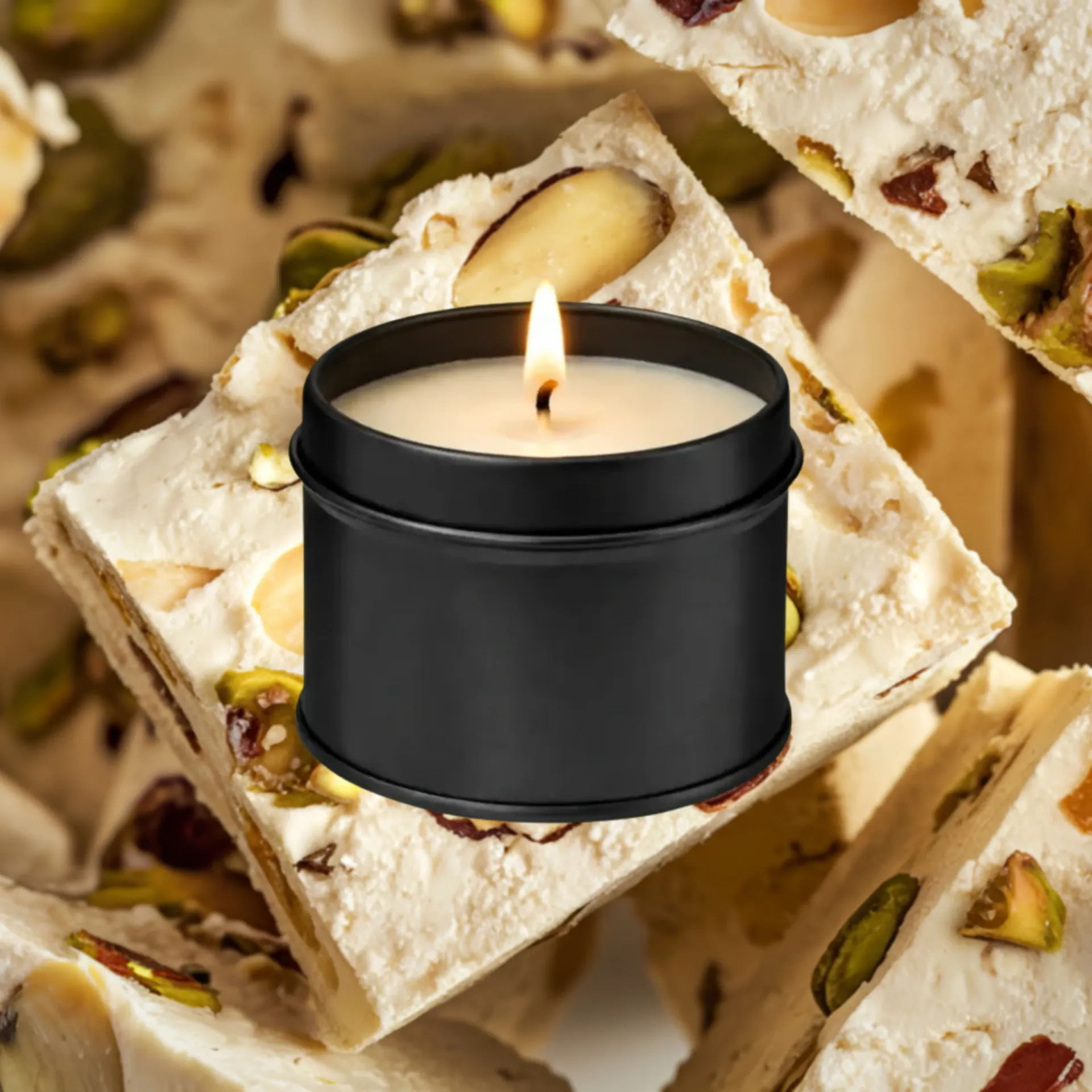 Nougat blanc – Bougie parfumée artisanale (70 grammes / ~18 heures de combustion)