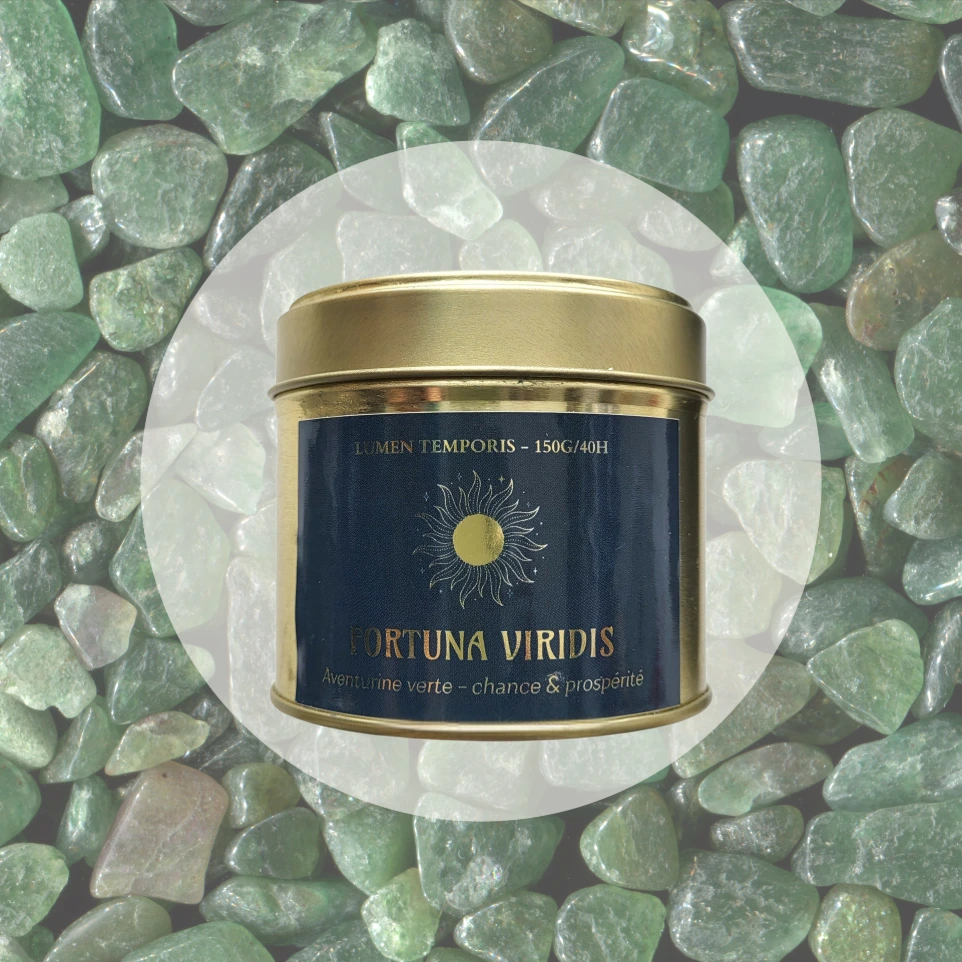 Bougie Parfumée 'Fortuna Viridis' - Aventurine verte (70 grammes / ~18 heures de combustion)