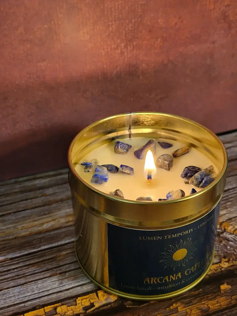 Bougie Parfumée 'Arcana Caeli' – Lapis Lazuli (70 grammes / ~18 heures de combustion)