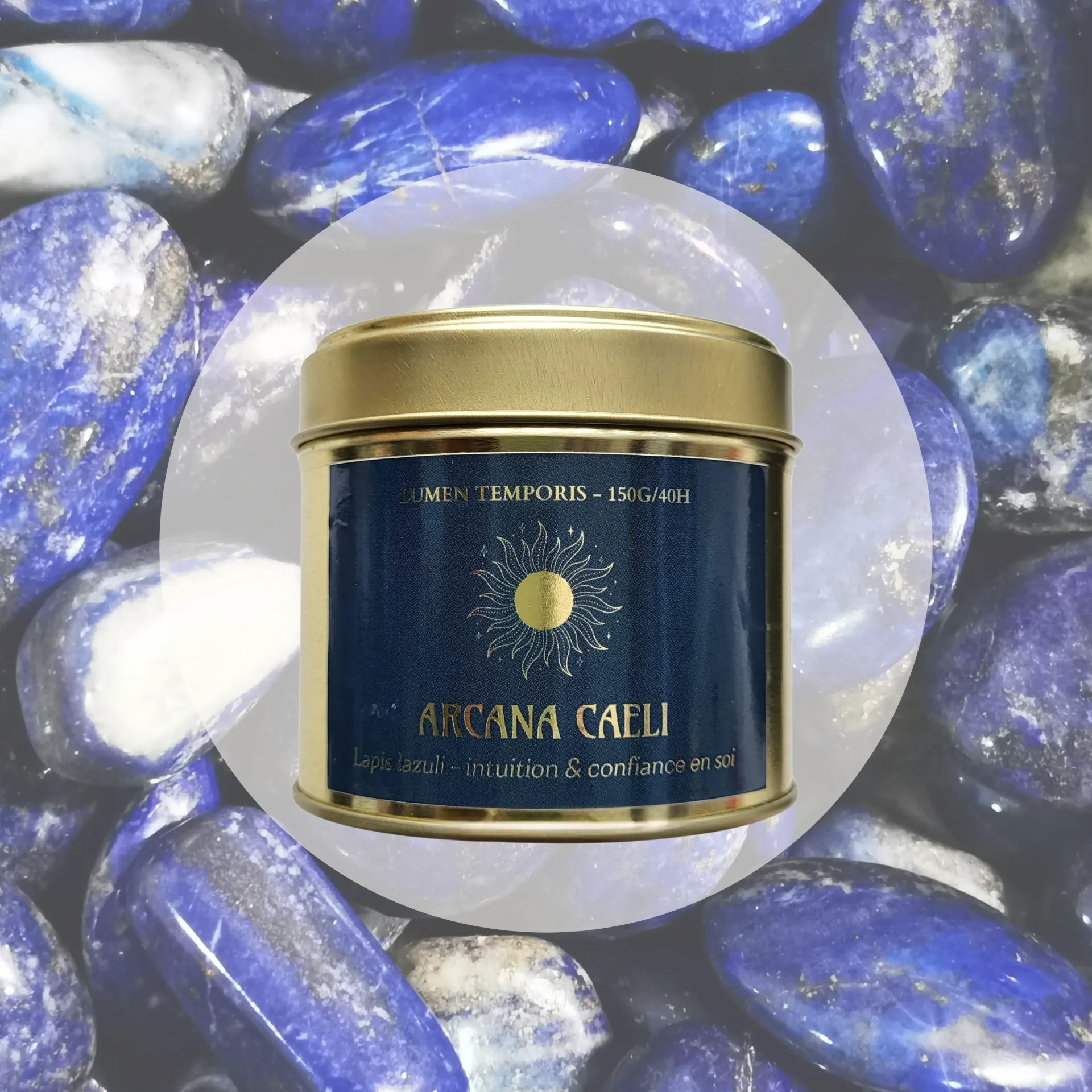 Bougie Parfumée 'Arcana Caeli' – Lapis Lazuli