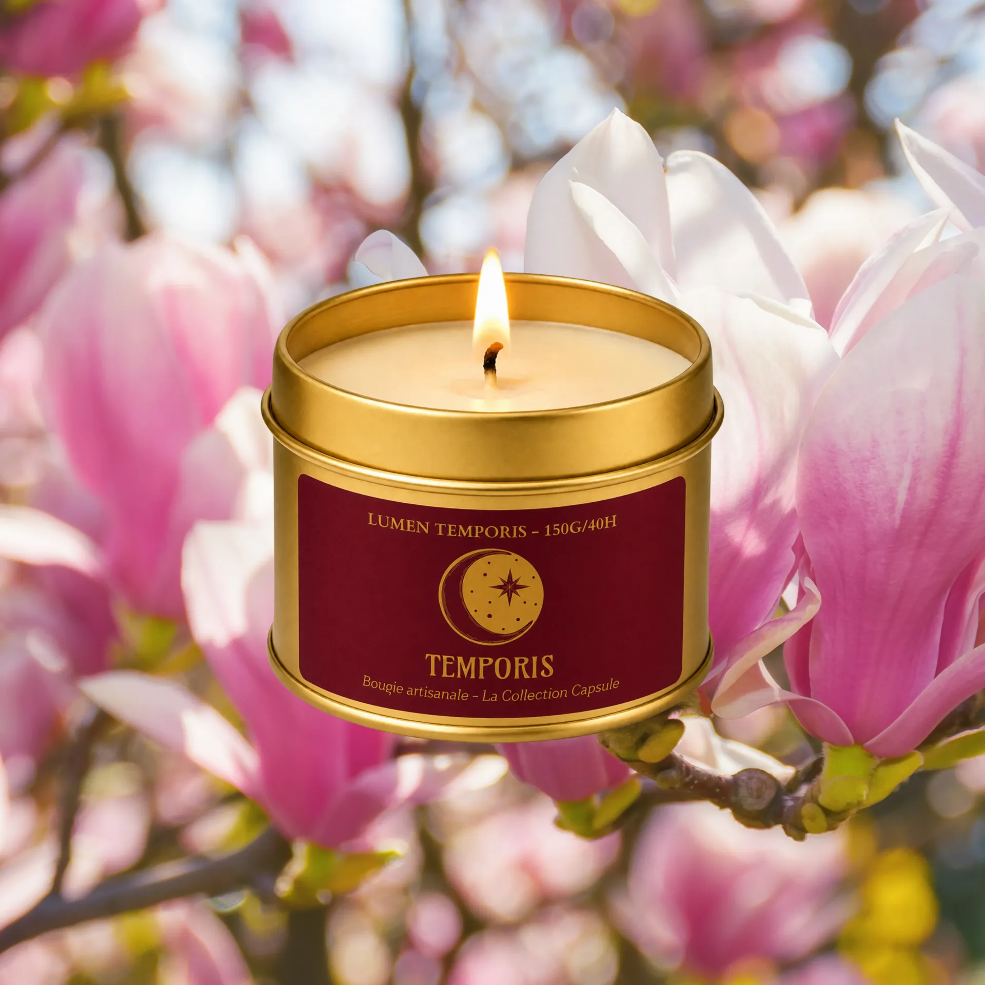 Magnolia - Bougie parfumée artisanale (70 grammes / ~18 heures de combustion)
