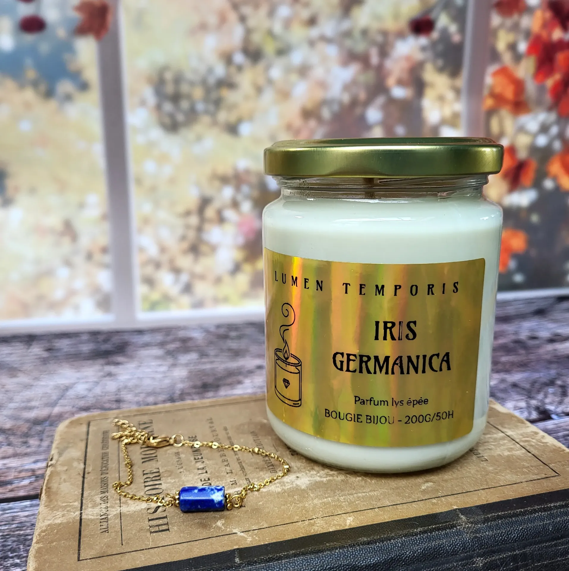 Bougie Bijou Lys Epée – Lapis Lazuli