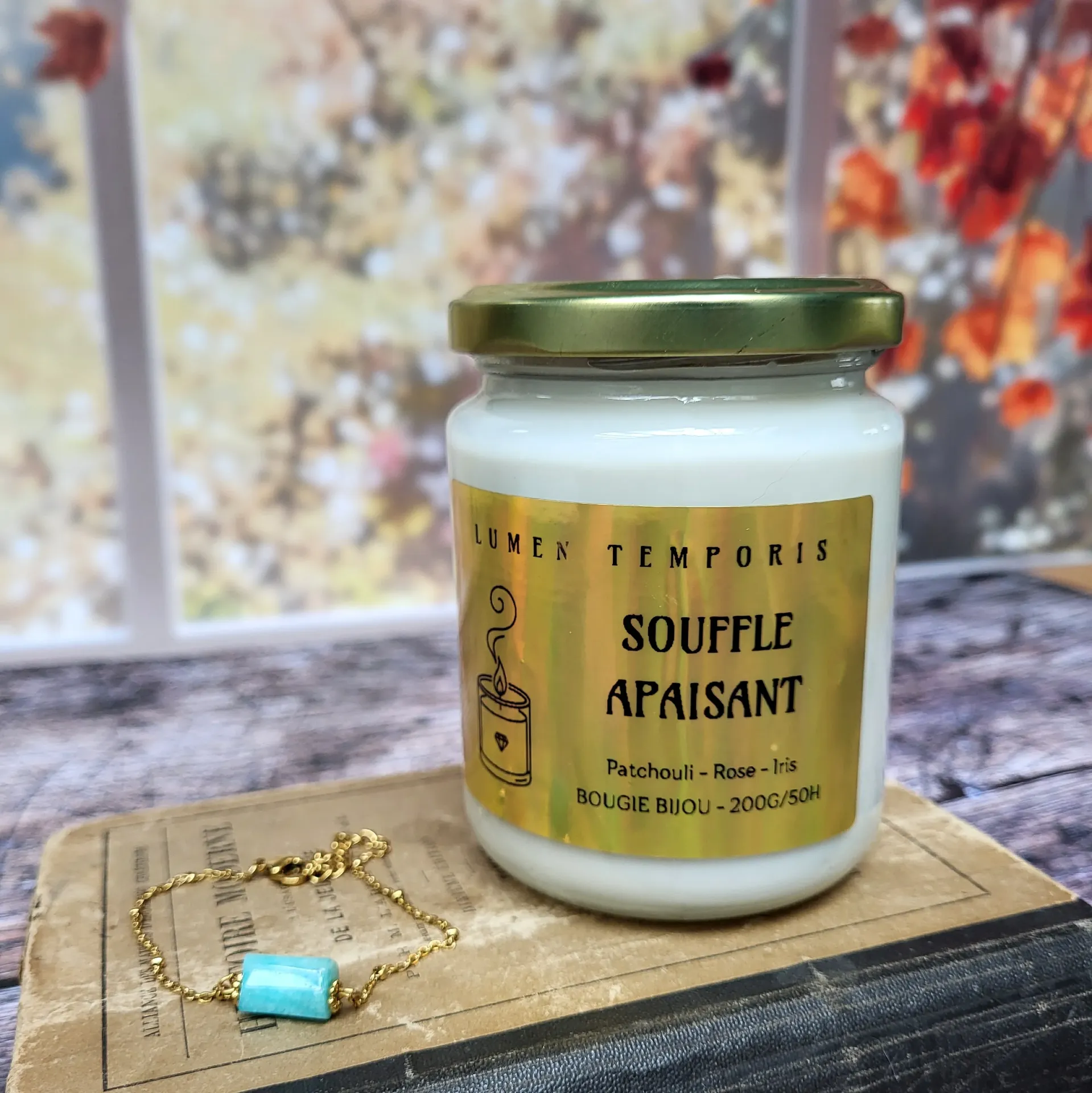 Bougie Bijou Patchouli & Rose – Souffle Apaisant Amazonite