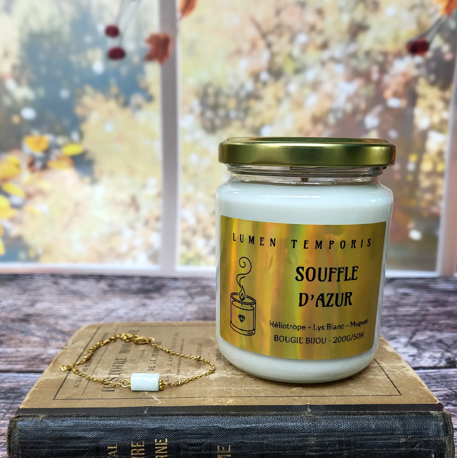 Bougie Bijou Bergamote - Souffle d'Azur Aigue-Marine