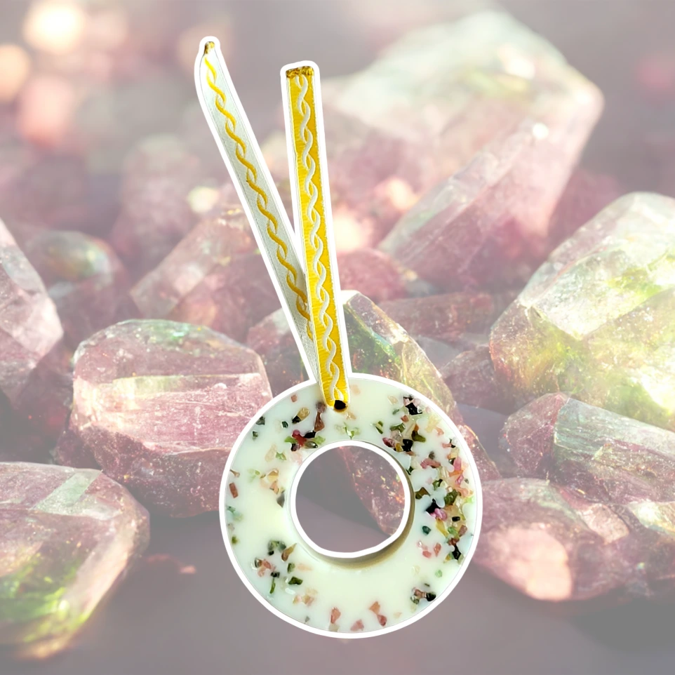 Coré – Suspension parfumée ornée de Tourmaline noire