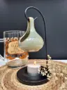 Bruleur à fondant parfumé - goutte suspendue vert émaillé